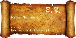 Riha Norbert névjegykártya