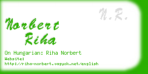 norbert riha business card